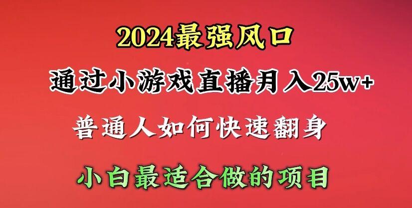 (10020期)2024年最强风口，通过小游戏直播月入25w+单日收益5000+小白最适合做的项目-网创星球