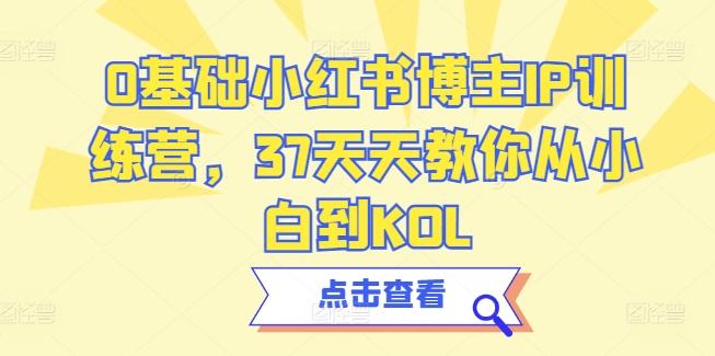 0基础小红书博主IP训练营，37天天教你从小白到KOL-网创星球