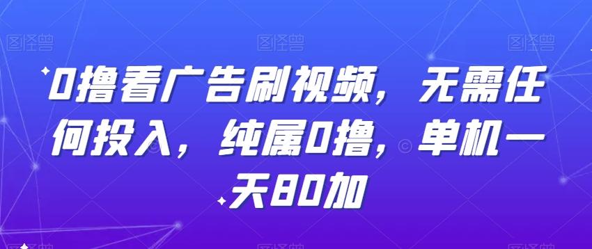 0撸看广告刷视频，无需任何投入，纯属0撸，单机一天80加-网创星球