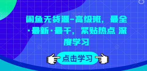 闲鱼无货源-高级班，最全·最新·最干，紧贴热点 深度学习-网创星球