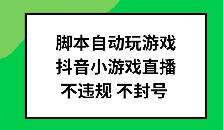 脚本自动玩游戏，抖音小游戏直播，不违规不封号可批量做【揭秘】-网创星球
