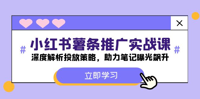 小红书-薯条推广实战课：深度解析投放策略，助力笔记曝光飙升-网创星球