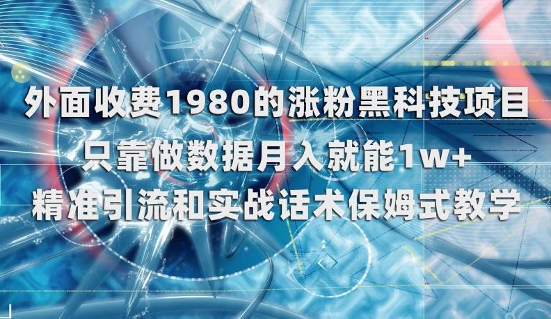 外面收费1980的涨粉黑科技项目，只靠做数据月入就能1w+【揭秘】-网创星球