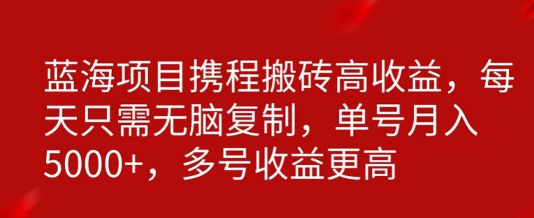 携程搬砖项目，只需每天无脑复制，月入5000+-网创星球