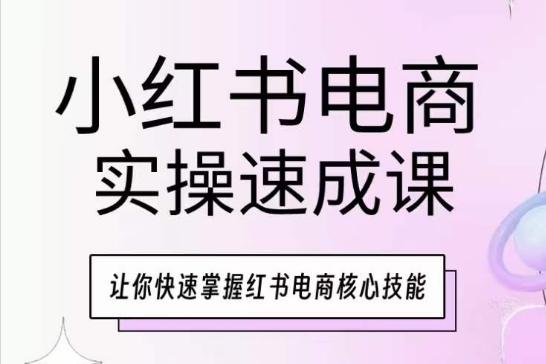 小红书电商实操速成课，让你快速掌握红书电商核心技能-网创星球
