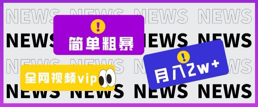 简单粗暴零成本，高回报，全网视频VIP掘金项目，月入2万＋【揭秘】-网创星球