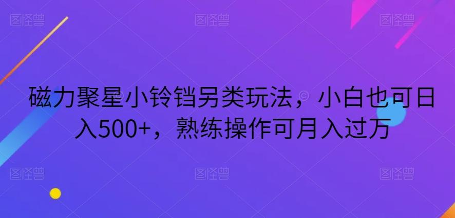 磁力聚星小铃铛另类玩法，小白也可日入500+，熟练操作可月入过万-网创星球