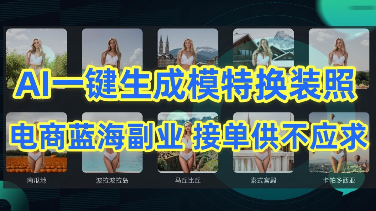 AI制作一键生成模特换装照，电商蓝海副业，接单供不应求-网创星球