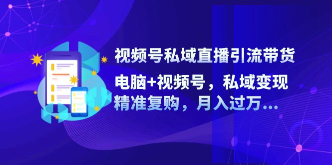 视频号私域直播引流带货：电脑+视频号，私域变现，精准复购，月入过万…-网创星球
