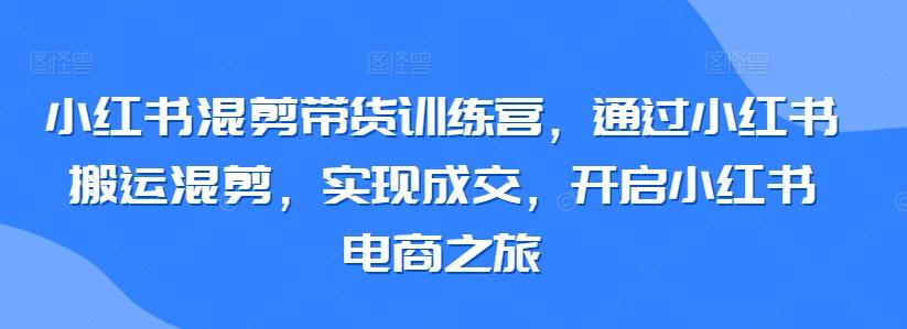 小红书混剪带货训练营，通过小红书搬运混剪，实现成交，开启小红书电商之旅-网创星球