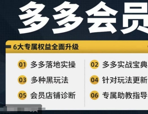 拼多多会员，拼多多实战宝典+实战落地实操，从新手到高阶内容全面覆盖-网创星球