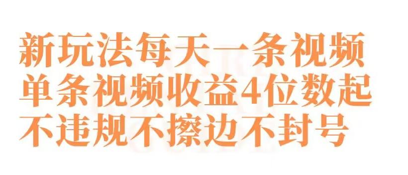 快手新玩法每天一条视频单条视频收益4位数起不违规不擦边不封号【揭秘】-网创星球