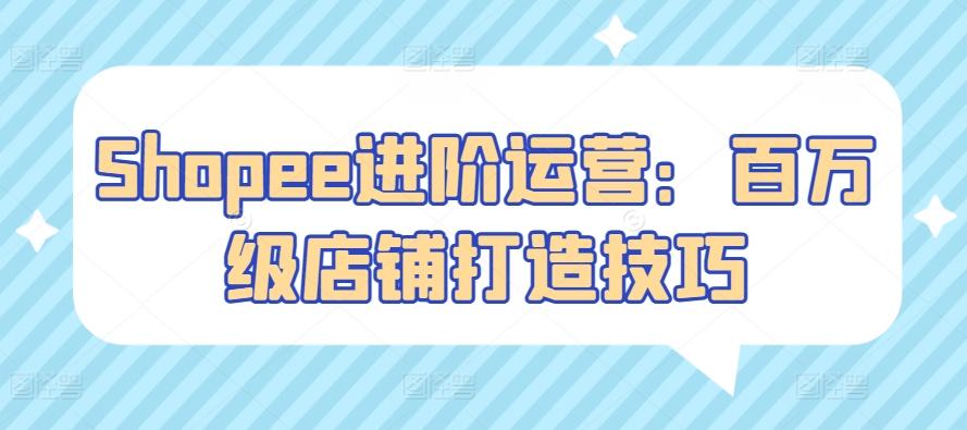 Shopee进阶运营：百万级店铺打造技巧-网创星球