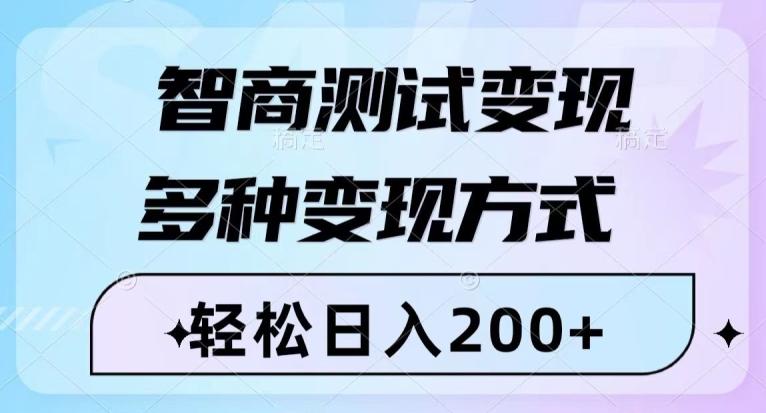 智商测试变现，轻松日入200+，几分钟一个视频，多种变现方式-网创星球