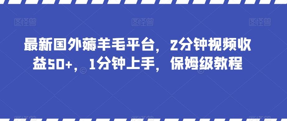 最新国外薅羊毛平台，2分钟视频收益50+，1分钟上手，保姆级教程【揭秘】-网创星球