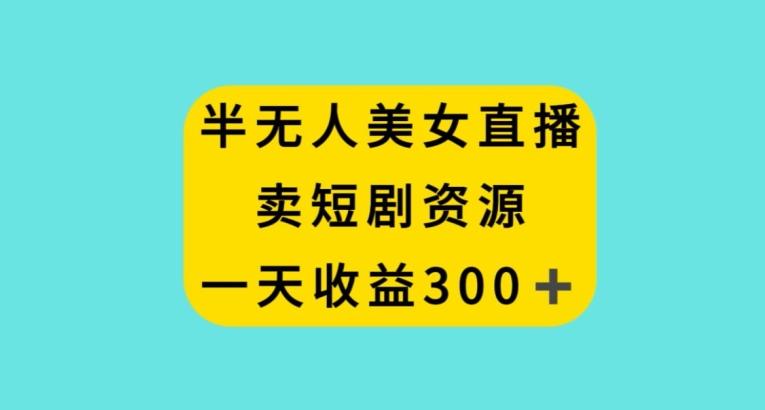 半无人美女直播，卖短剧资源，一天收益300+【揭秘】-网创星球