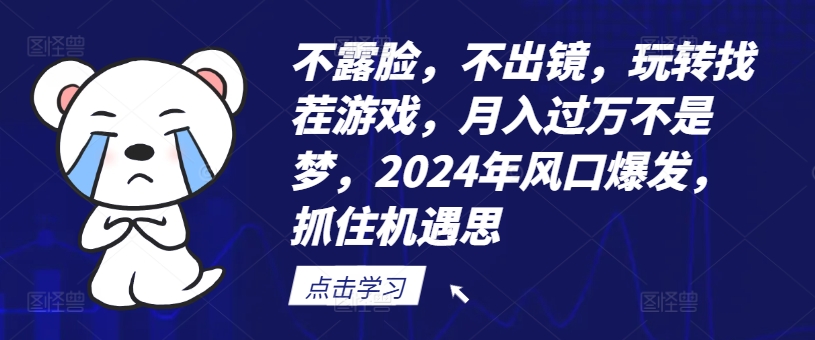 不露脸，不出镜，玩转找茬游戏，月入过万不是梦，2024年风口爆发，抓住机遇【揭秘】-网创星球