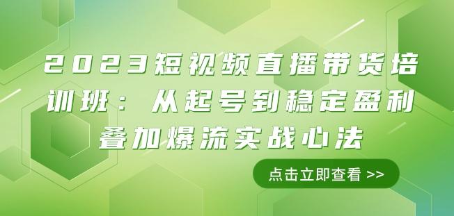 2023短视频直播带货培训班：从起号到稳定盈利叠加爆流实战心法（11节课）-网创星球