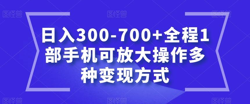 日入300-700+全程1部手机可放大操作多种变现方式【揭秘】-网创星球