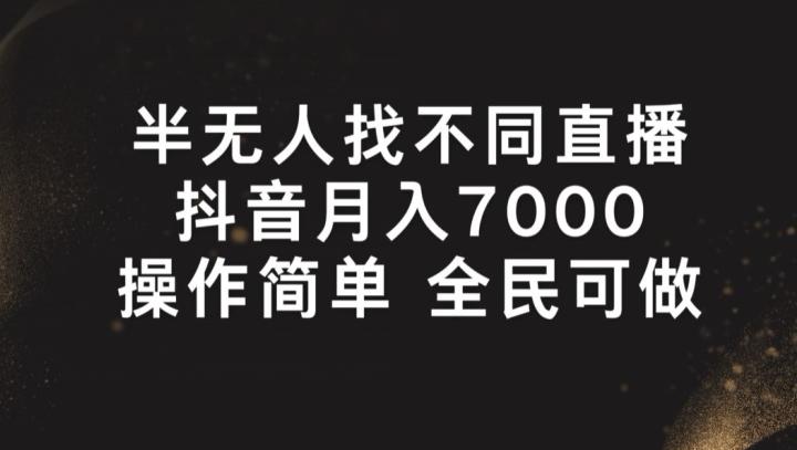 半无人找不同直播，月入7000+，操作简单 全民可做【揭秘】-网创星球