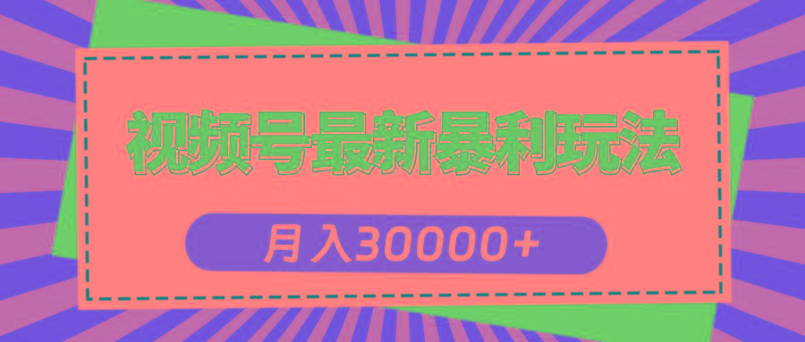 视频号最新暴利玩法，轻松月入30000+-网创星球