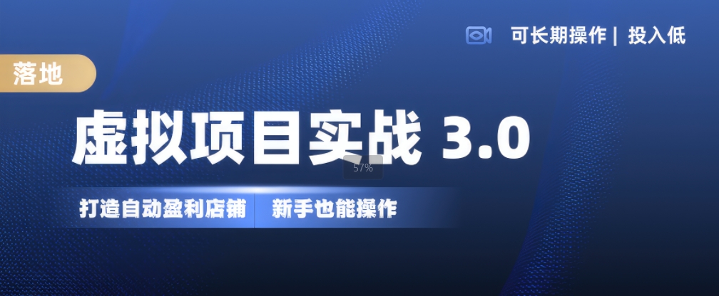 虚拟项目实战3.0，打造自动盈利店铺，可长期操作投入低，新手也能操作-网创星球