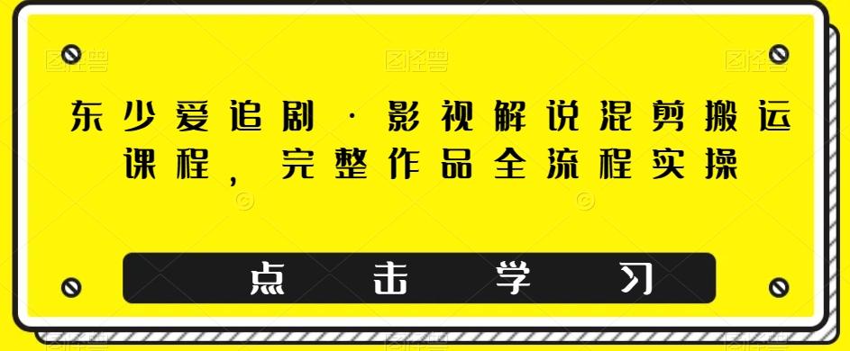 东少爱追剧·影视解说混剪搬运课程，完整作品全流程实操-网创星球