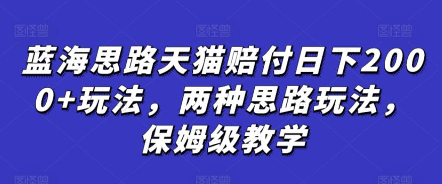 蓝海思路天猫赔付日下2000+玩法，两种思路玩法，保姆级教学【仅揭秘】-网创星球