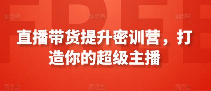 直播带货提升密训营，打造你的超级主播-网创星球