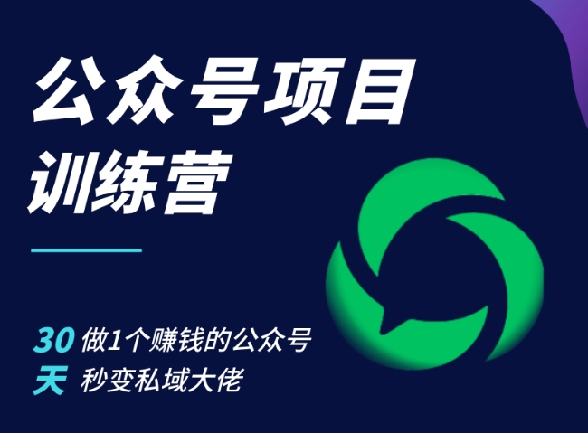 公众号项目训练营，30天做1个赚钱的公众号，秒变私域大佬-网创星球