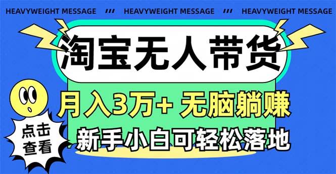 淘宝无人带货3.0高收益玩法，月入3万+，无脑躺赚，新手小白可落地实操-网创星球