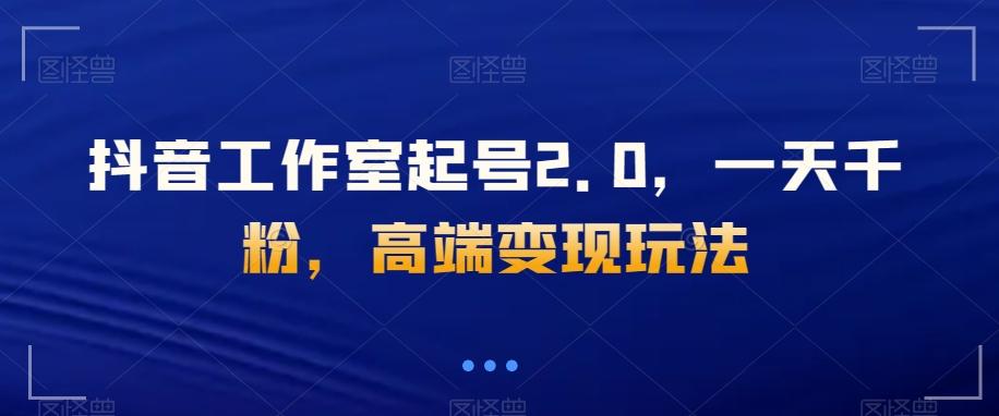 抖音工作室起号2.0，一天千粉，高端变现玩法【揭秘】-网创星球