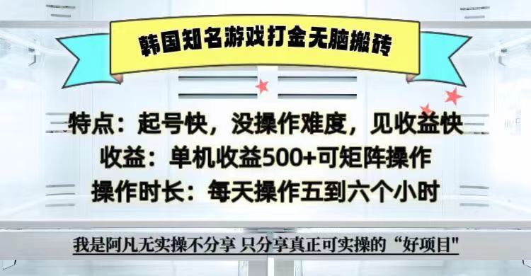 全网首发海外知名游戏打金无脑搬砖单机收益500+ 即做！即赚！当天见收益！-网创星球