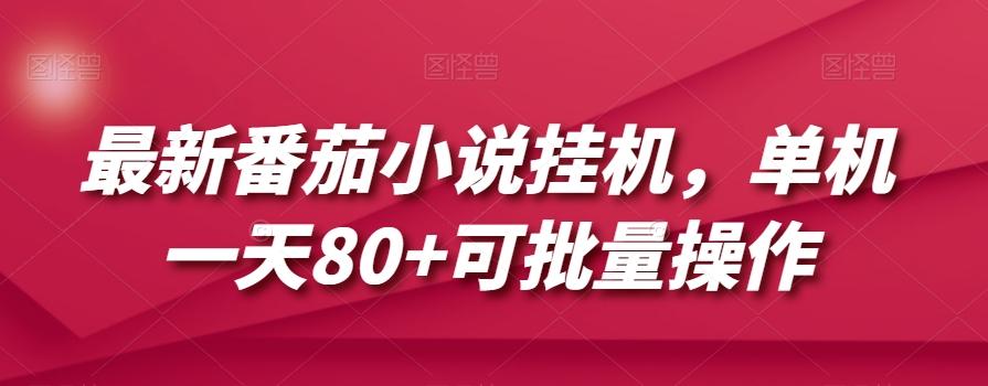 最新番茄小说挂机，单机一天80+可批量操作【揭秘】-网创星球